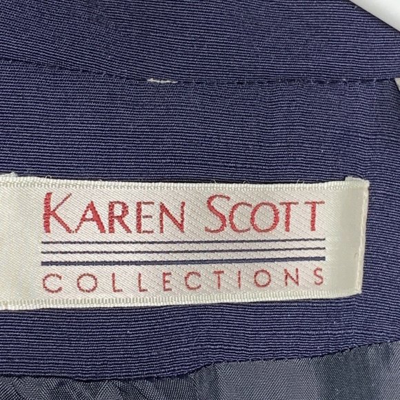 Karen Scott Blazer Jacket Womens 14 Lined Black Pockets Shoulder Pads One Button - Picture 5 of 9